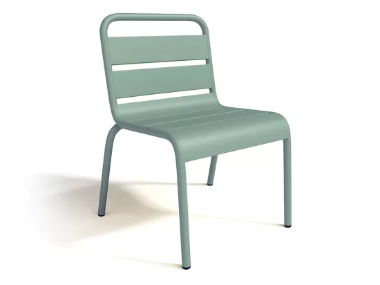 Salle à manger de jardin pour enfants en métal - une table et 4 chaises empilables - Vert amande - POPAYAN de MYLIA