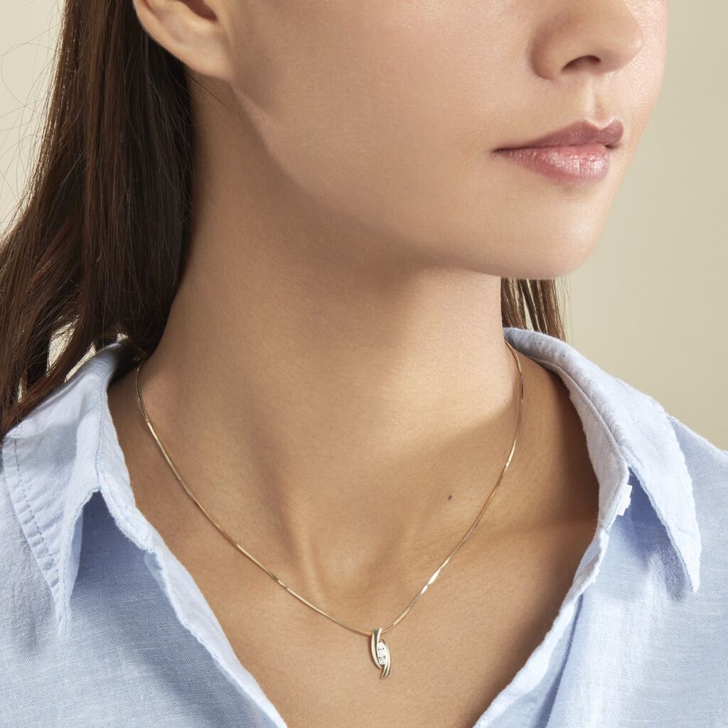 Collier Trilogie Or Jaune Diamant