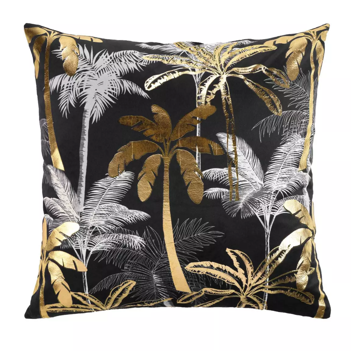 Housse de coussin carrée velours (60 cm) Feanor Noire