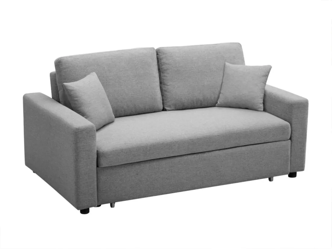 Canapé 3 places convertible en tissu INIZOR - Gris clair