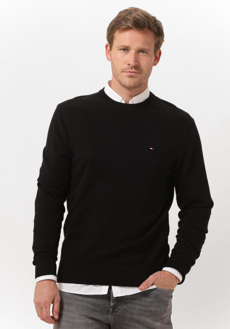 TOMMY HILFIGER zwarte tommy hilfiger trui pima org ctn cashmere crew neck