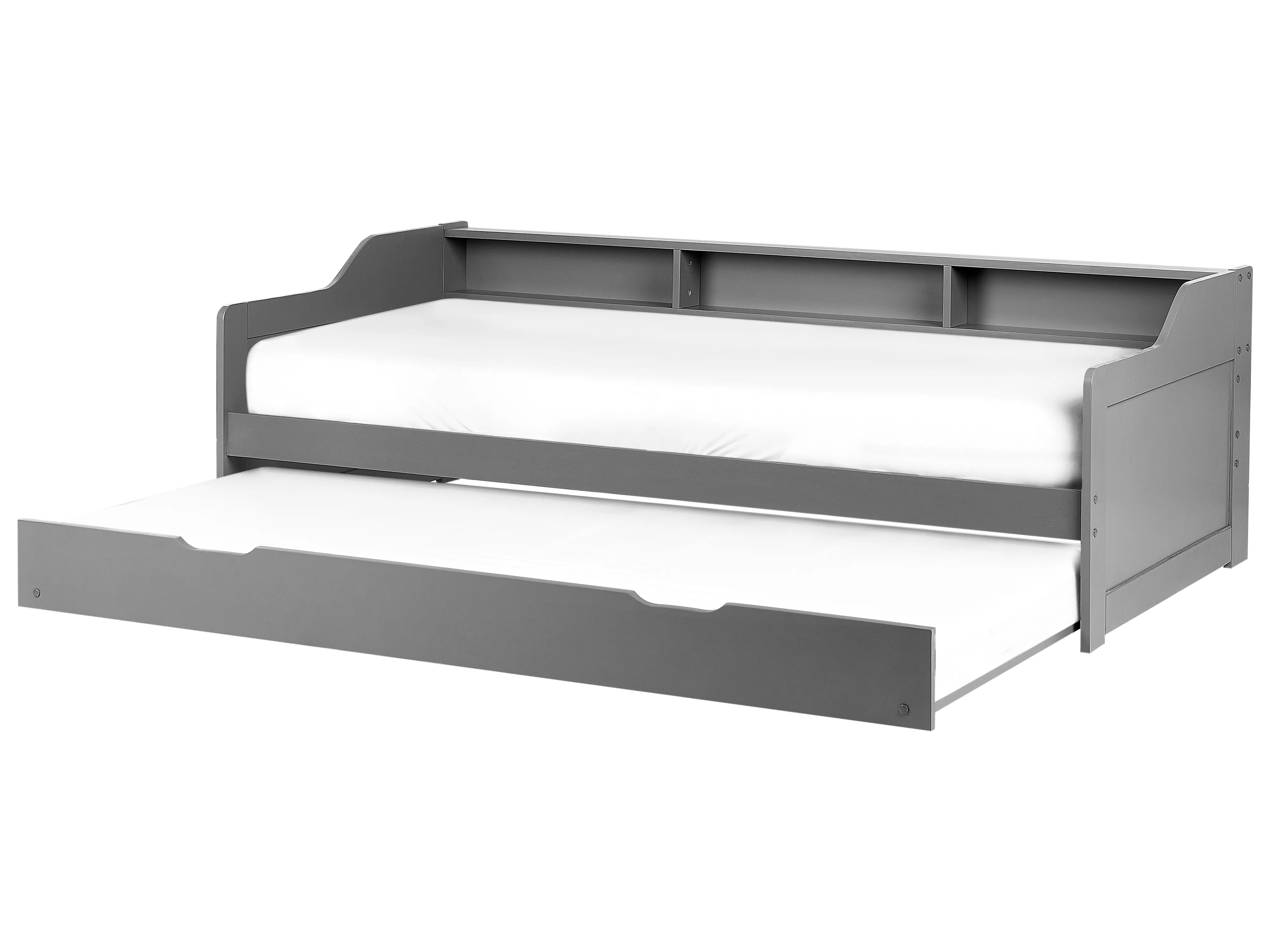 Onderschuifbed Dennenhout EDERN 90 x 200 cm Grijs