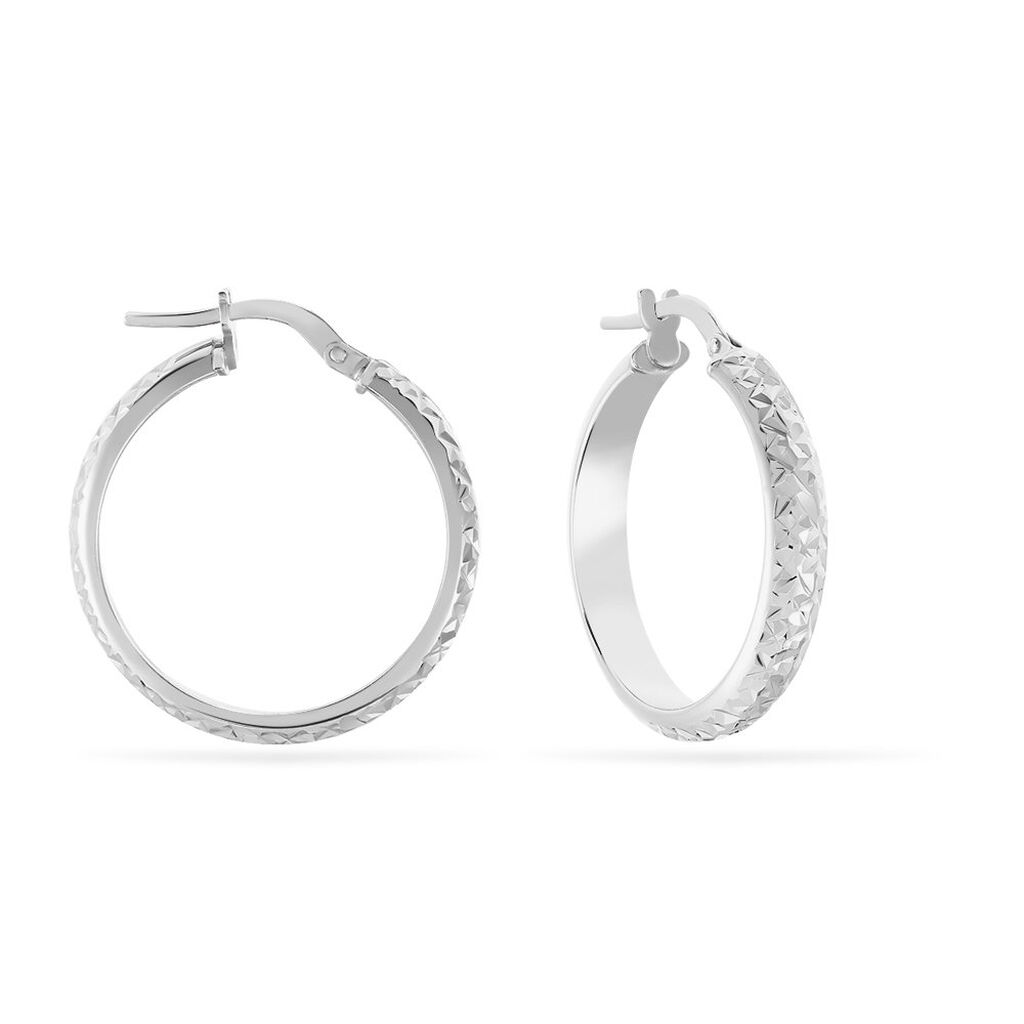 Créoles Argent Blanc Esmee