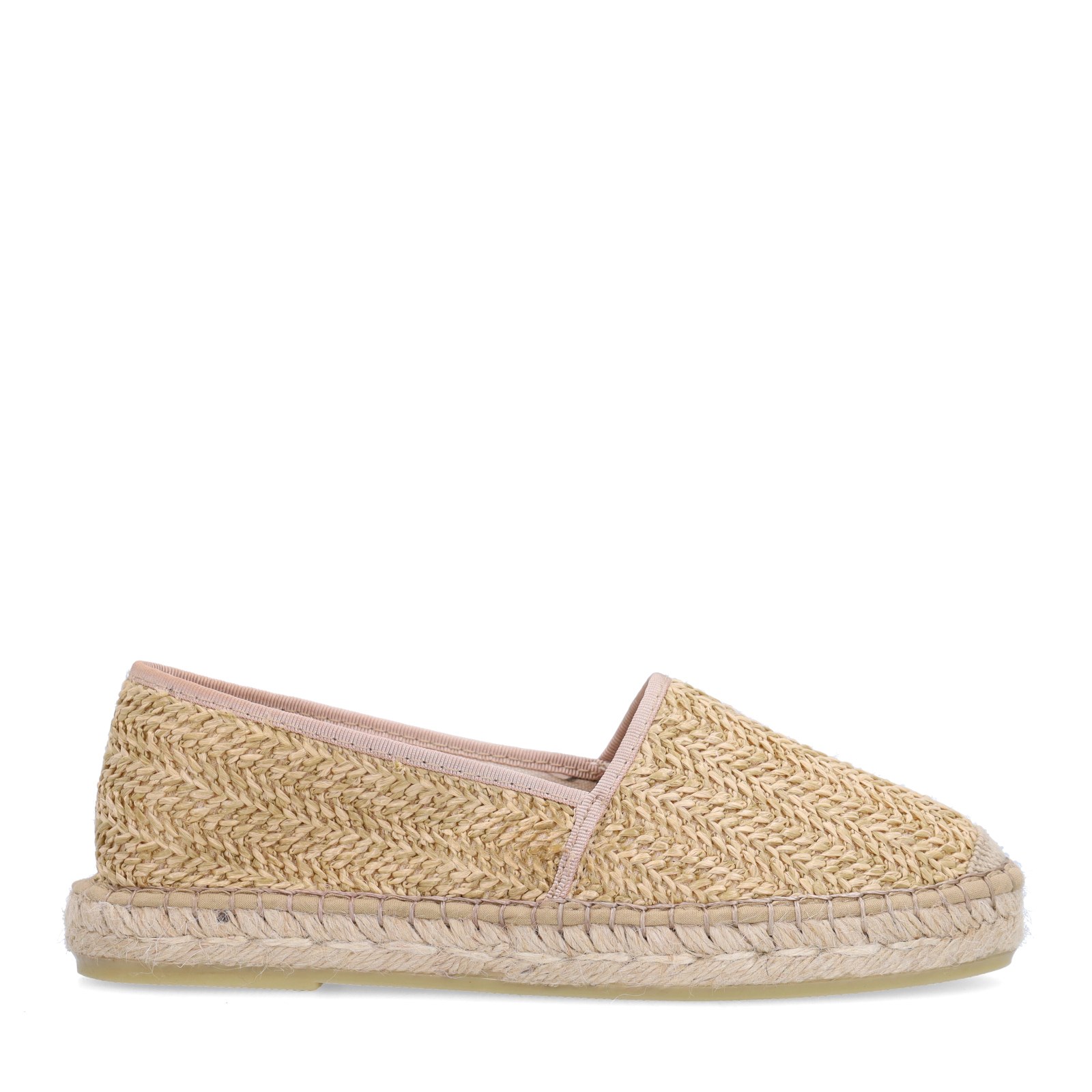 Beige gevlochten raffia espadrilles