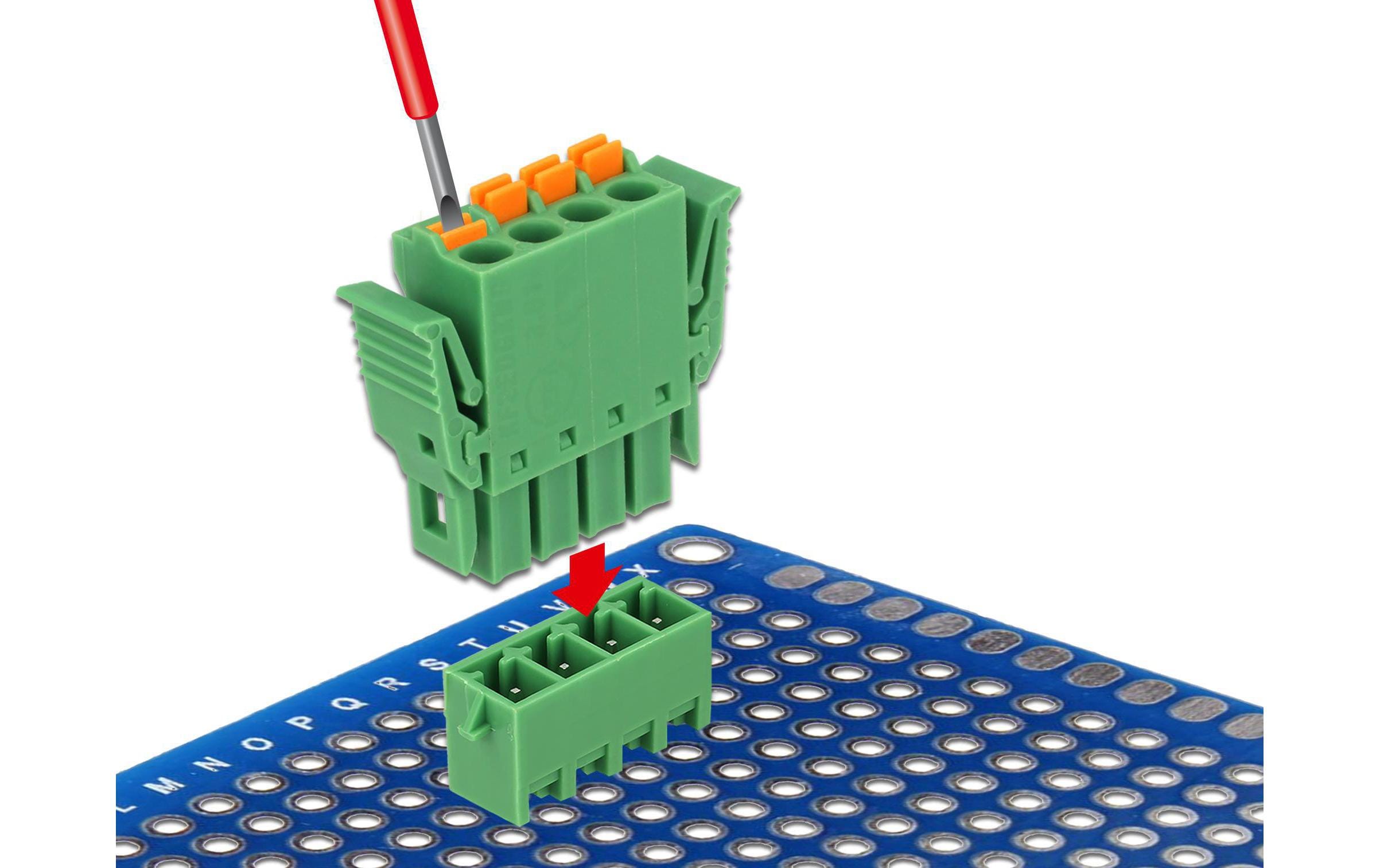 4Pin, 3.81 mm Rastermass vertikalDelock Terminalblock Set für Platine 4 Pin 3.81 mm Rastermass vertikal