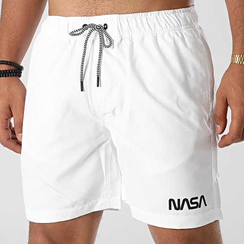 Short De Bain Worm Logo 2 Blanc Noir