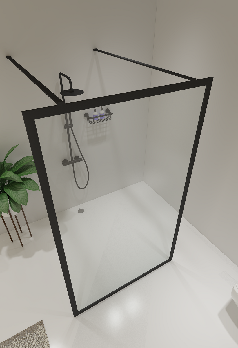 Saniclear Block vrijstaande douchewand 90x200cm