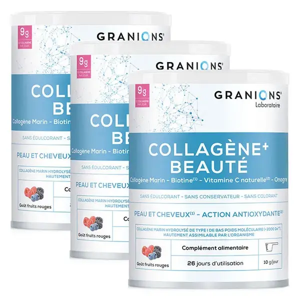 Granions Beauty Sabor Frutas Vermelhas 260g Pacote com 3