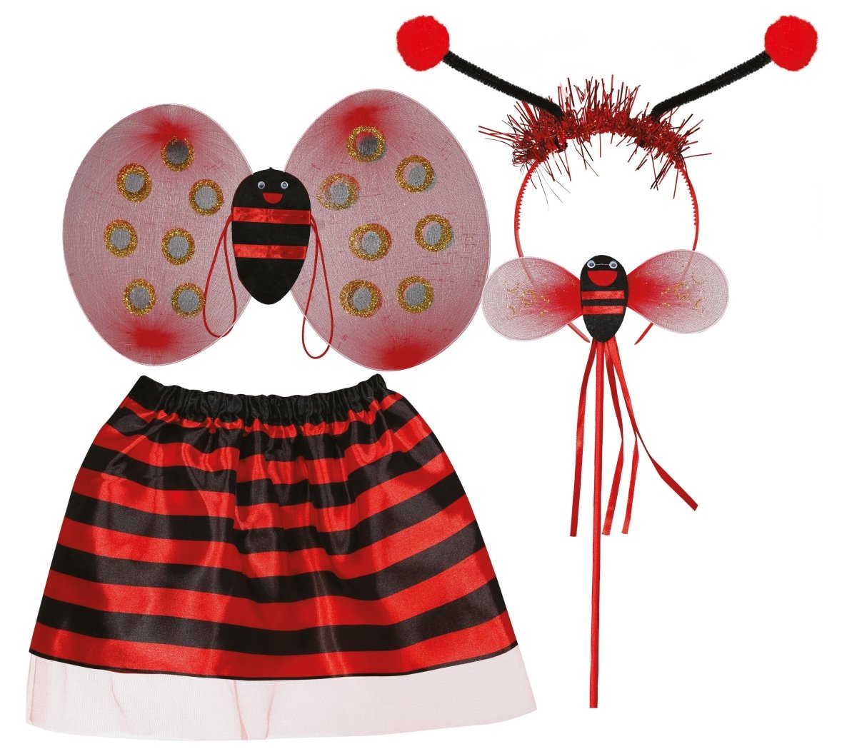 Lieveheersbeestje Accessoireset Zwart Rood Meisje