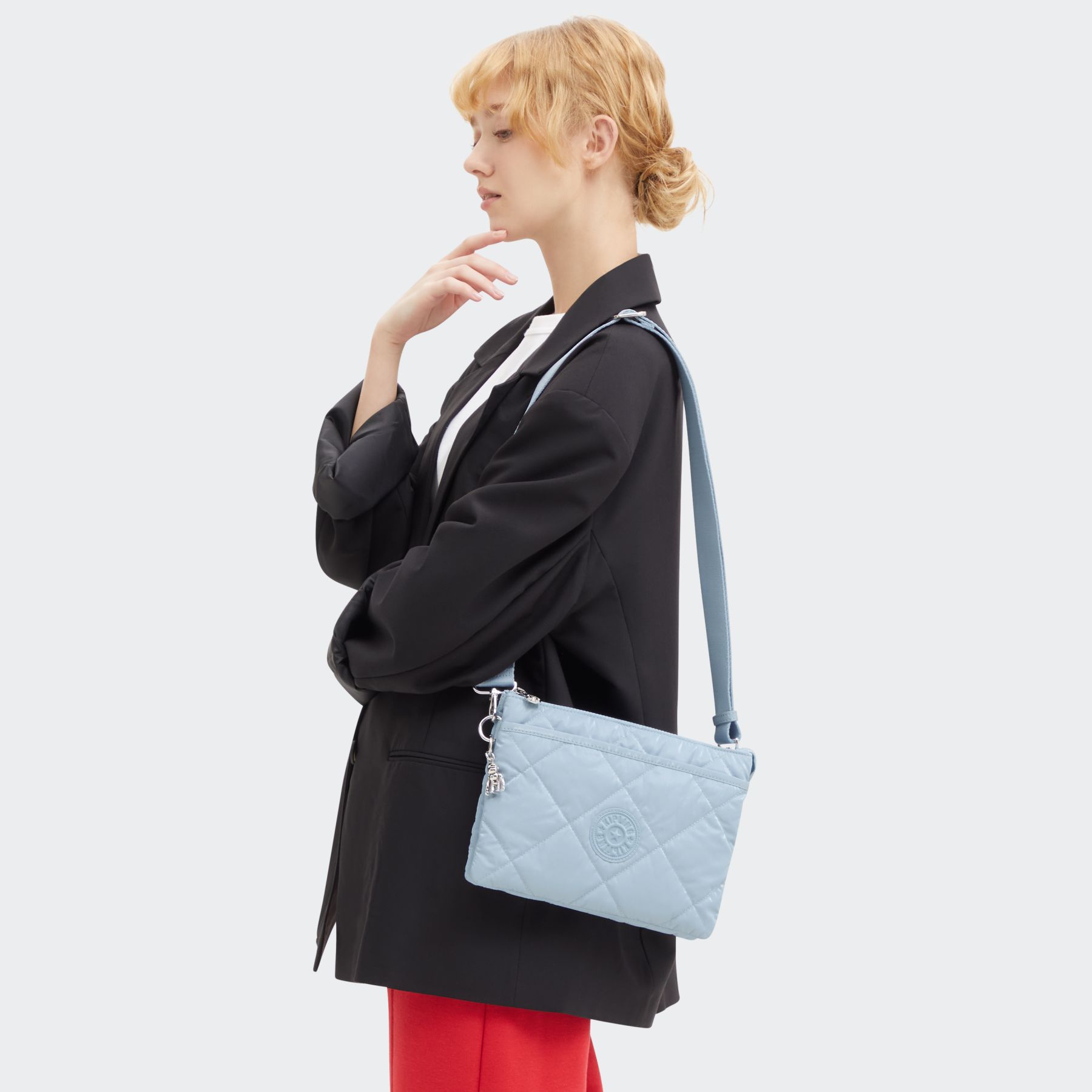 RIRI L Grand sac à bandoulière ajustable amovible - Glowing Blue Quilt