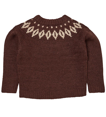 Copenhagen Colors Bluse - Wolle - Strick - Island - Dk Brown/Cre