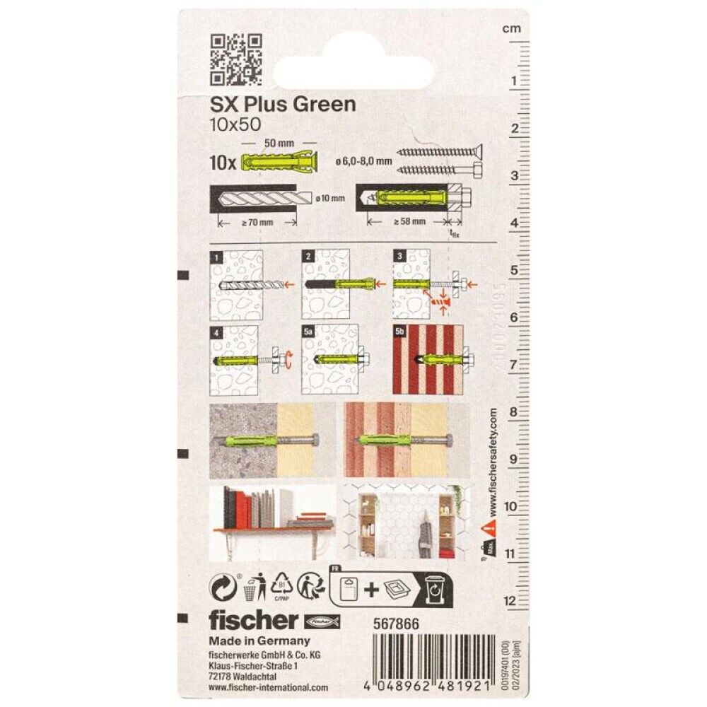 UNIVERSALPLUGG FISCHER 10X50MM 10STK
