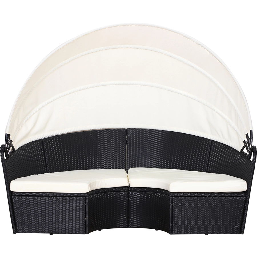 Outsunny Polyrattan Sonneninsel mit Sonnendach schwarz, creme