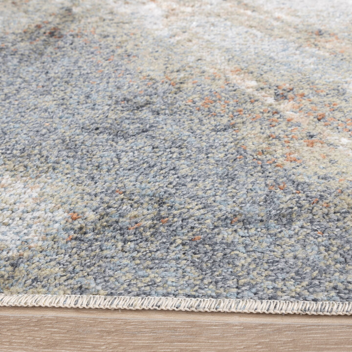 Rond wasbaar vloerkleed - Misha Lines Creme/Grijs