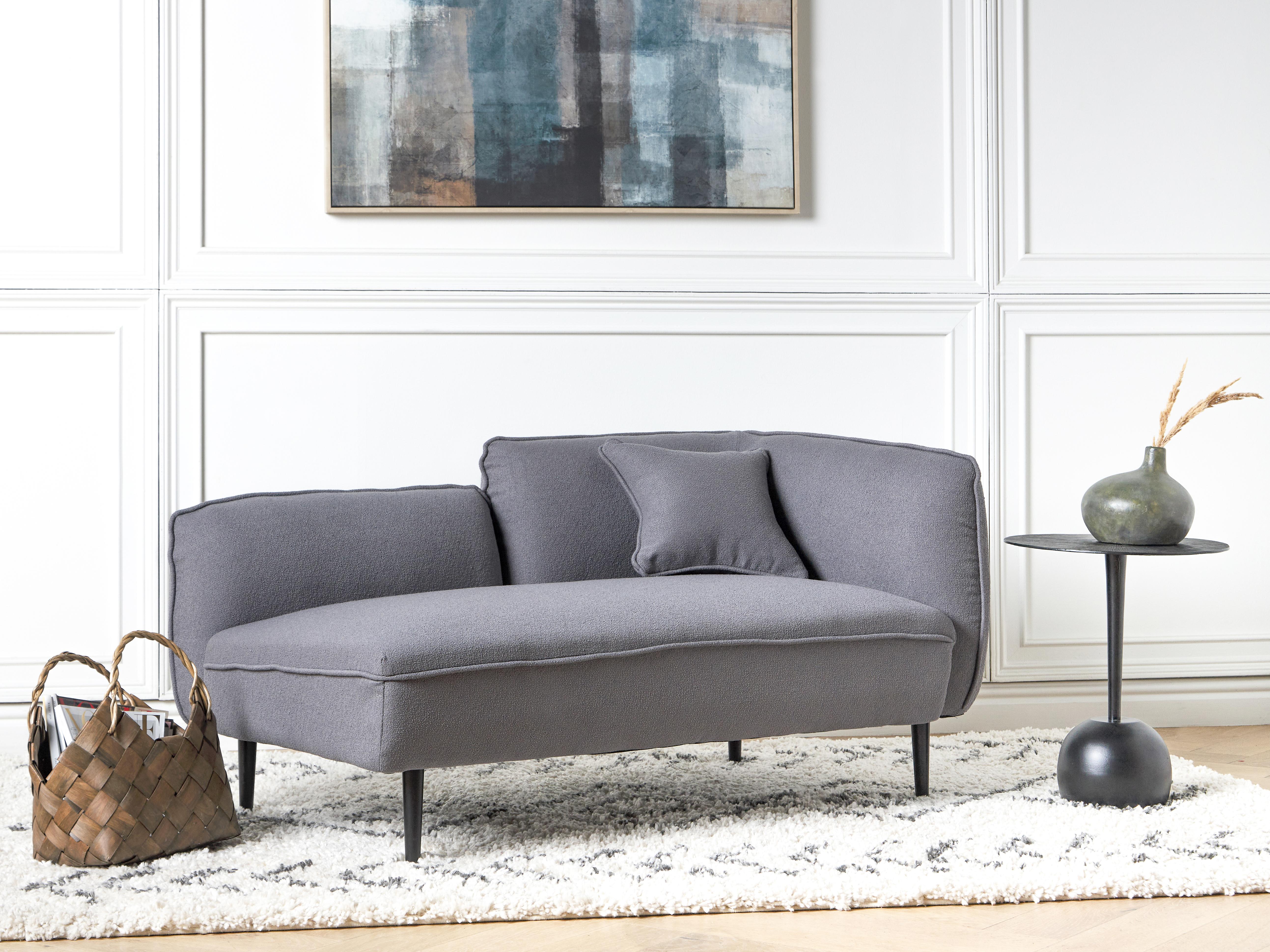 Rechtszijdige chaise longue CHEVANNES Bouclé Donkergrijs