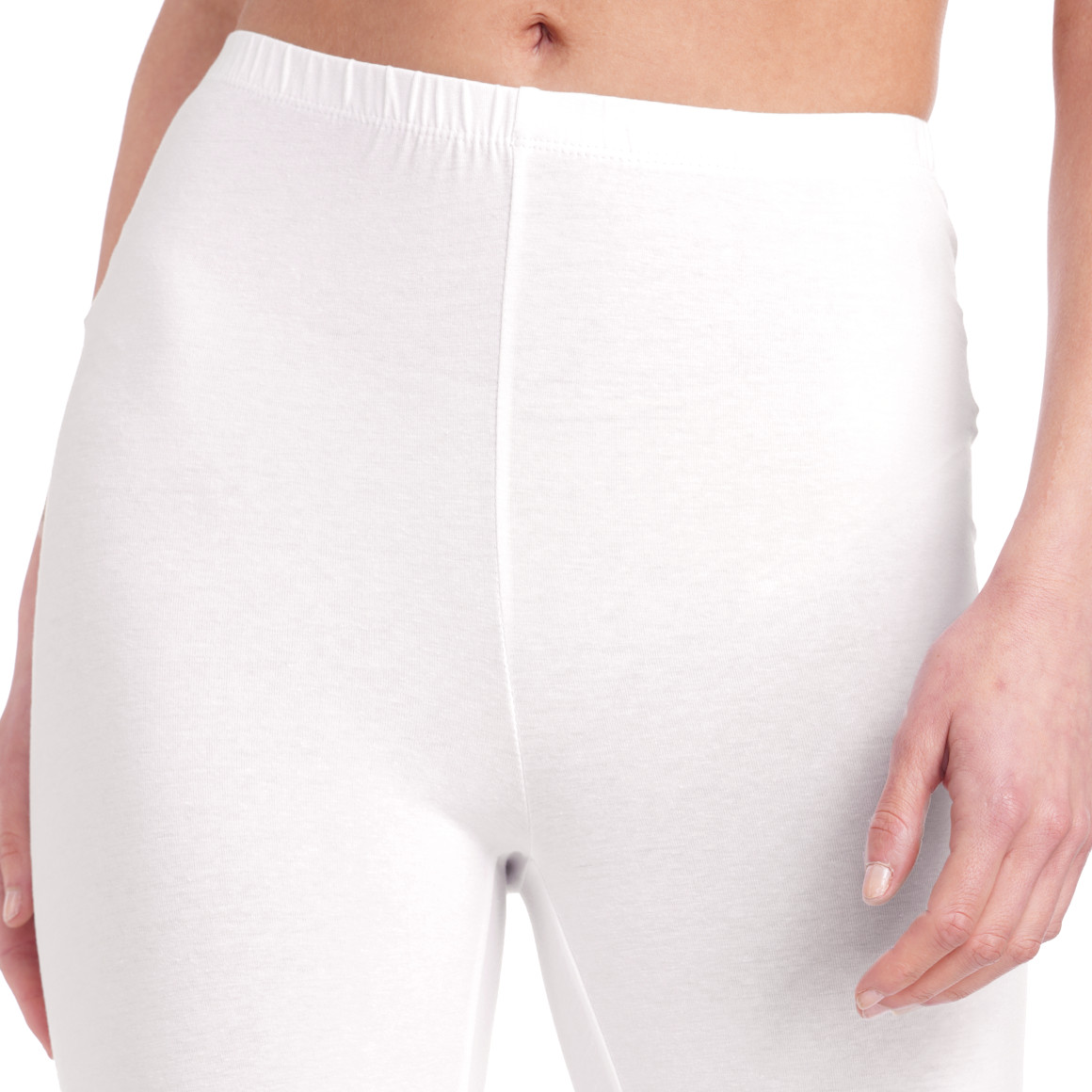 Famy 2 Damen 3/4-Leggings unifarben weiss / schwarz
