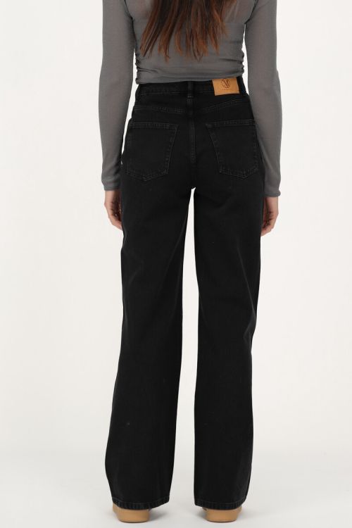 Zwarte wide leg jeans met sterren