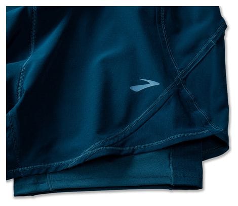 Short Brooks Chaser 5inch Bleu Femme