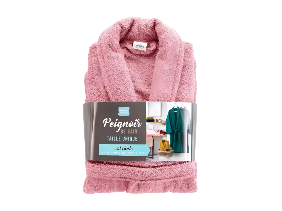 Peignoir confort en coton texture éponge - Rose - Taille unique