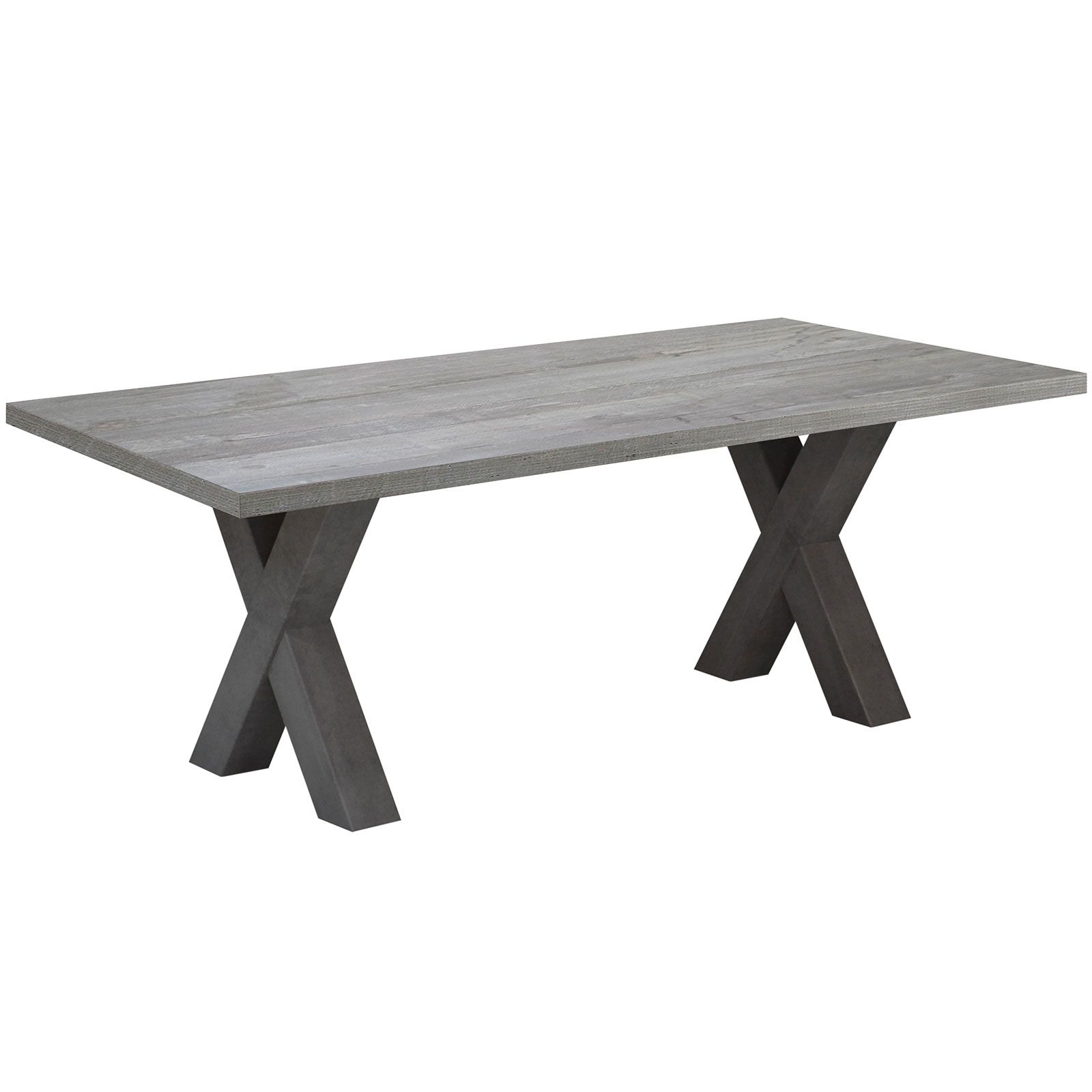 Couchtisch - Graphit-Beton - X-Gestell - 120x70 cm