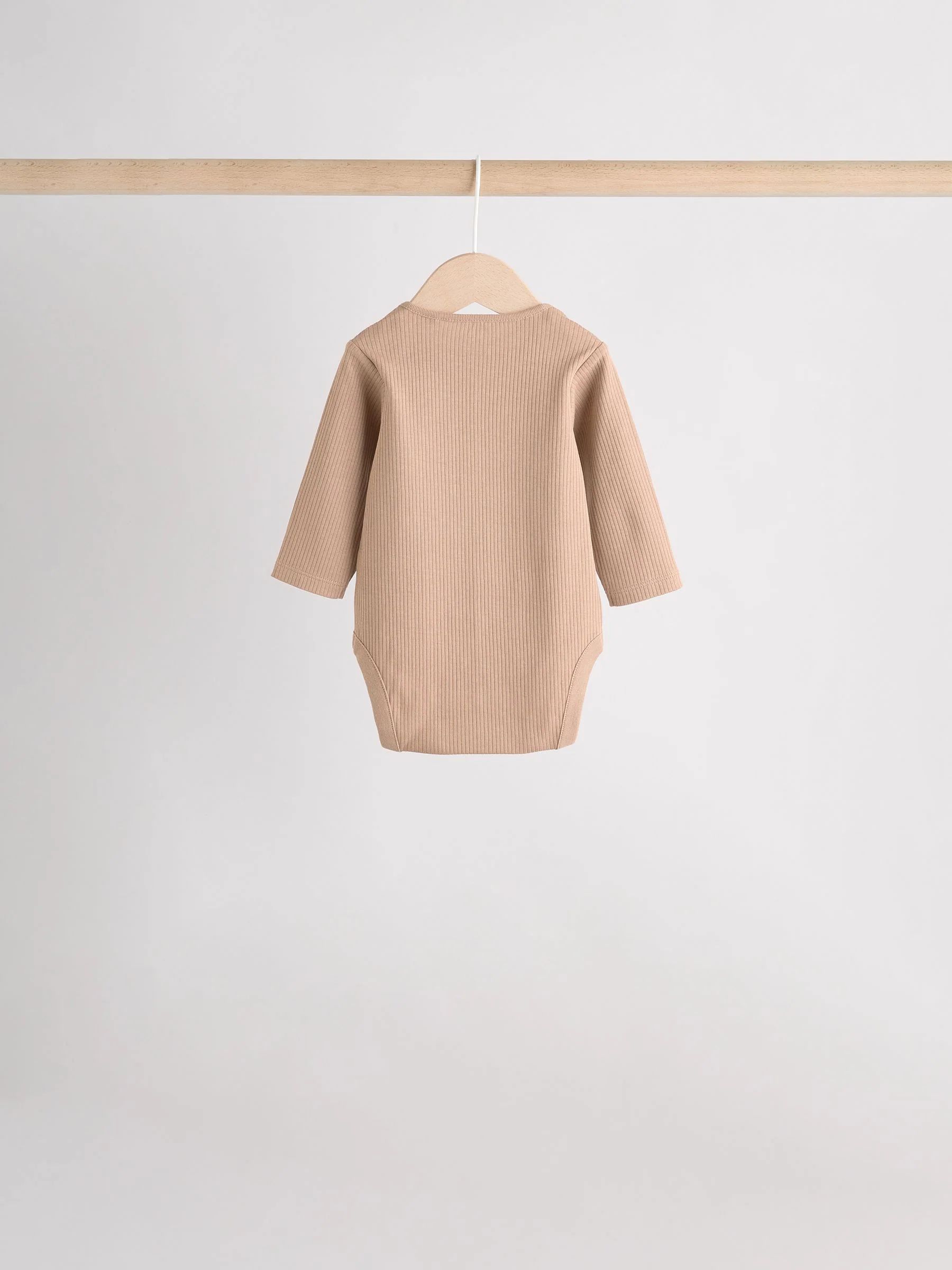 Crème - Set van 5 rompers met lange mouwen