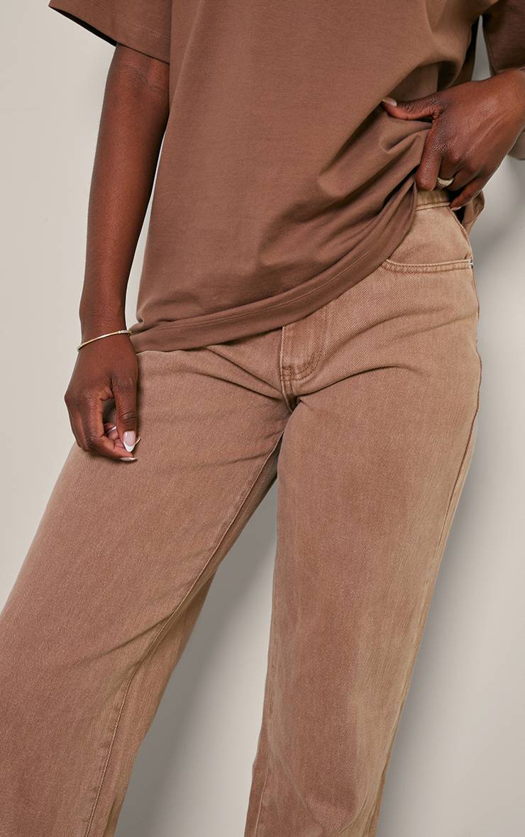 Jean Droit Taille Mi-haute Délavé Pour Grandes Tailles