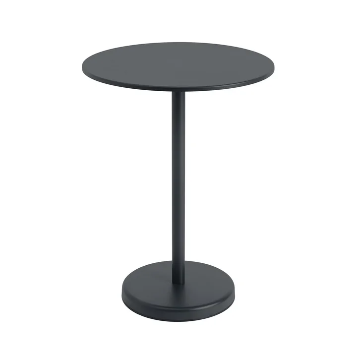 Muuto - Linear Steel Bistrotisch Outdoor, Ø 70 x H 95 cm, schwarz