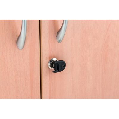 Armoire basse 2 Portes INEO/LEVEL/STEELY/WOODY - H72 x L80 x P47 - Corps blanc - Dessus et Portes Blanc perle
