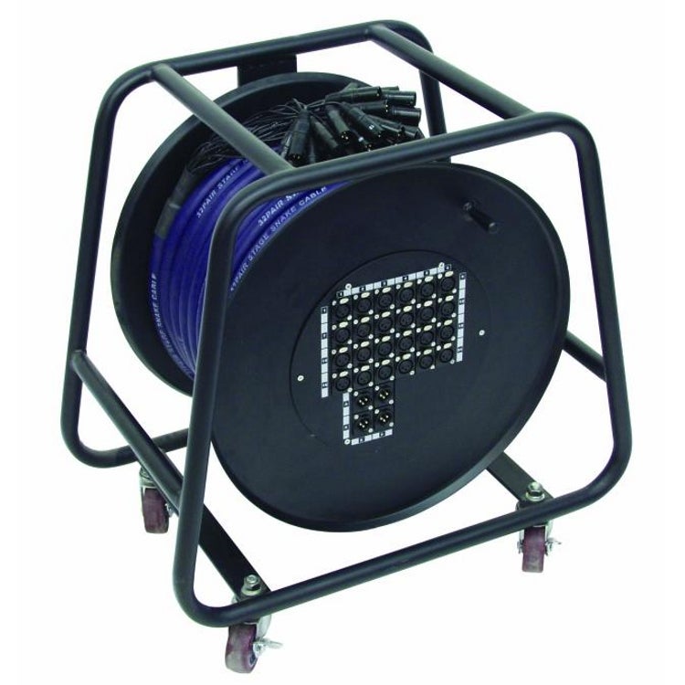 Omnitronic stage haspel, XLR 16 in / 4 uit, 30 meter kabel
