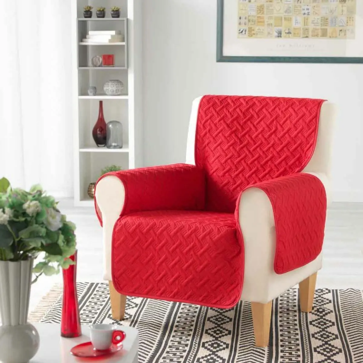 Paris Prix Protège Fauteuil Lounge 165x179cm Rouge