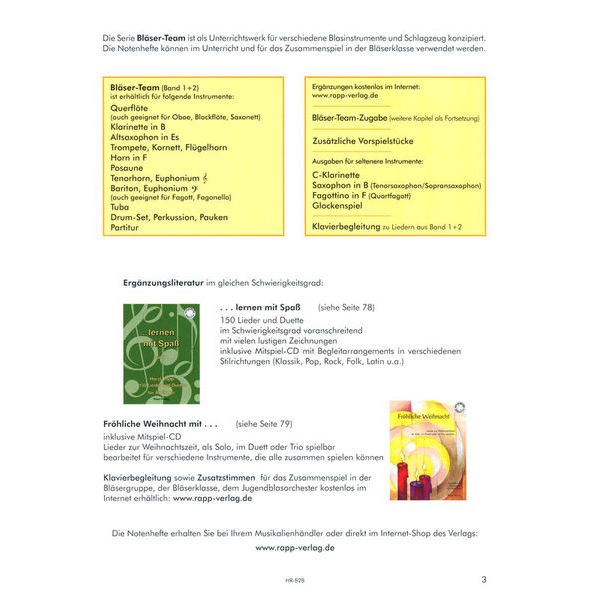 Horst Rapp Verlag Bläser-Team 2 Bariton