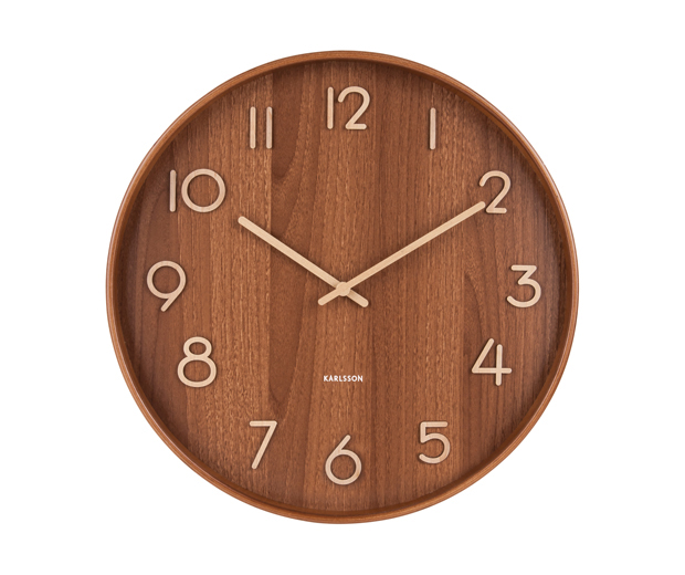 Wall clock Pure large dark basswood