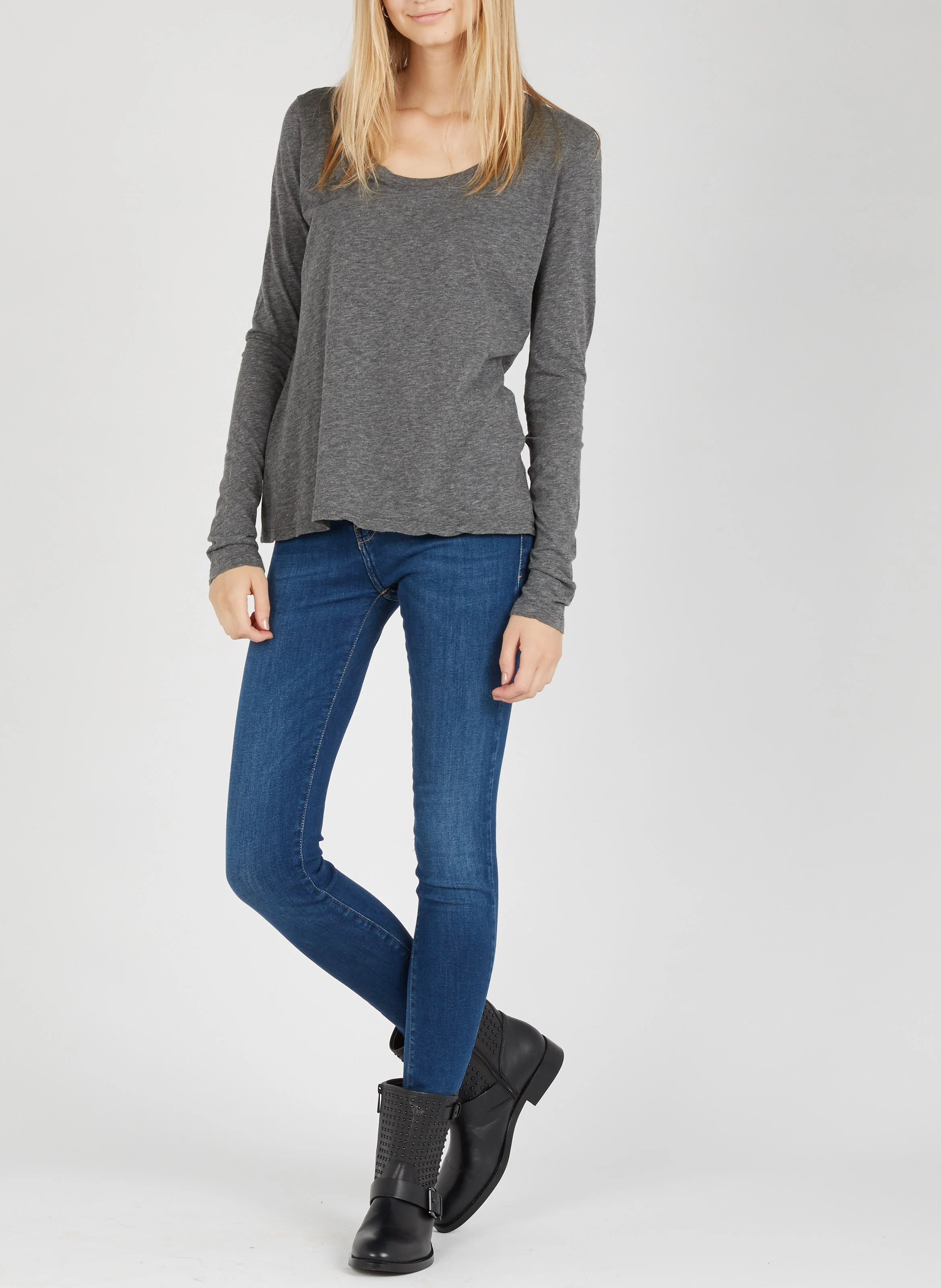 JACKSONVILLE - Tee-shirt col rond en coton | Gris