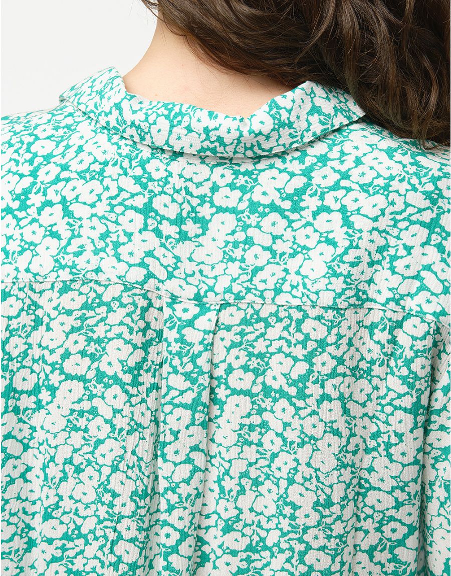Chemisier vert fleuri