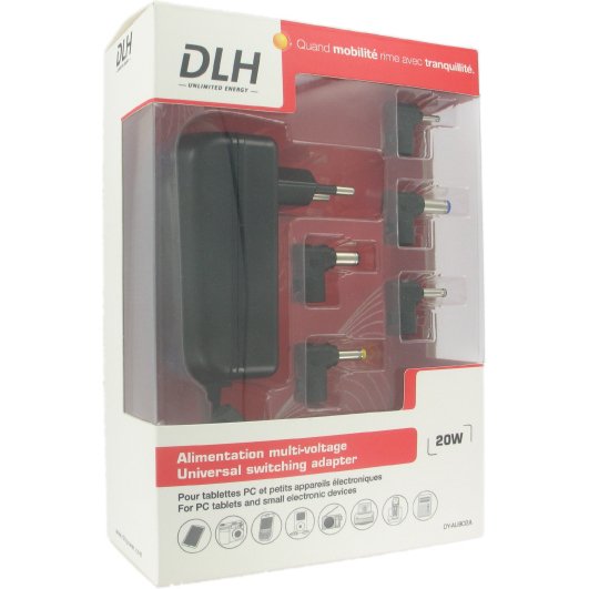 DLH Alimentation secteur multivoltage universelle 2.25A - tension réglable 3/4.5/5/6/7.5/9/12V