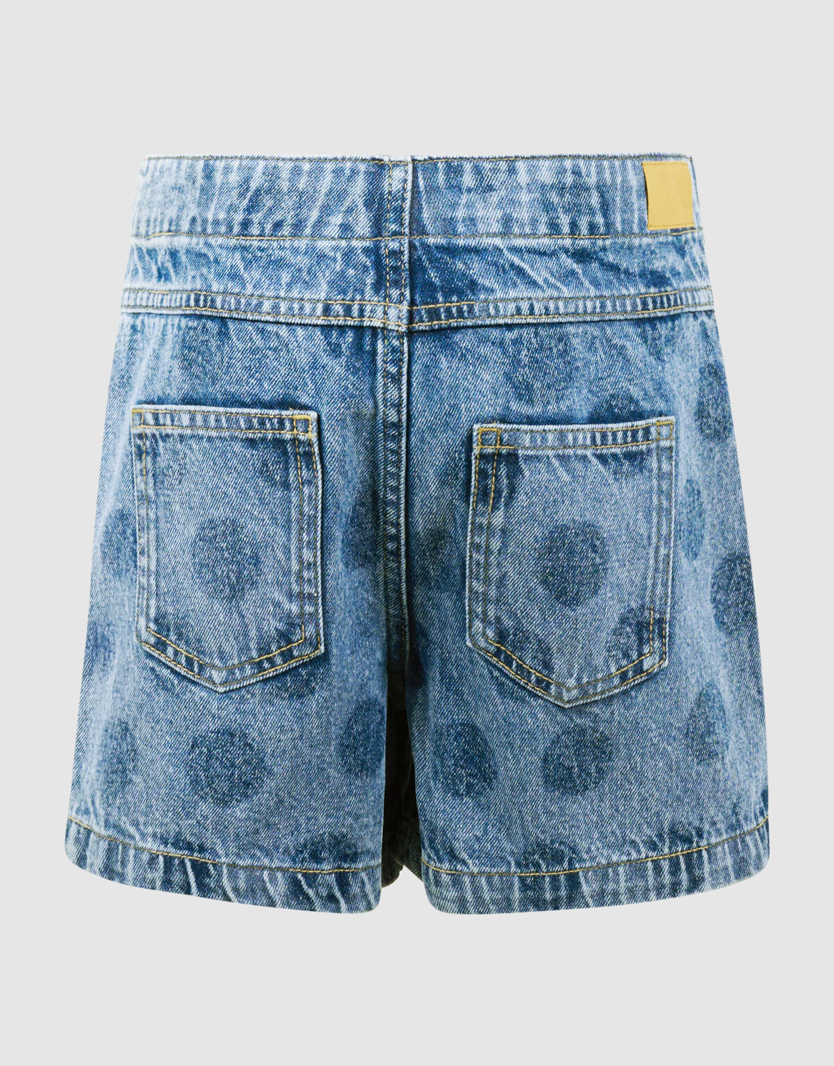 Polkadot Overslag Denim Skort Blauw