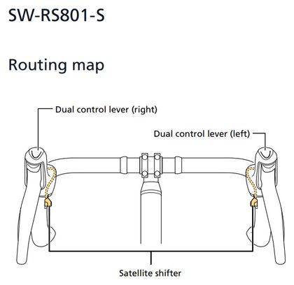Paire de Manettes Satellites Shimano Di2 SW-RS801-S (Drops) Câble Court (100 mm)