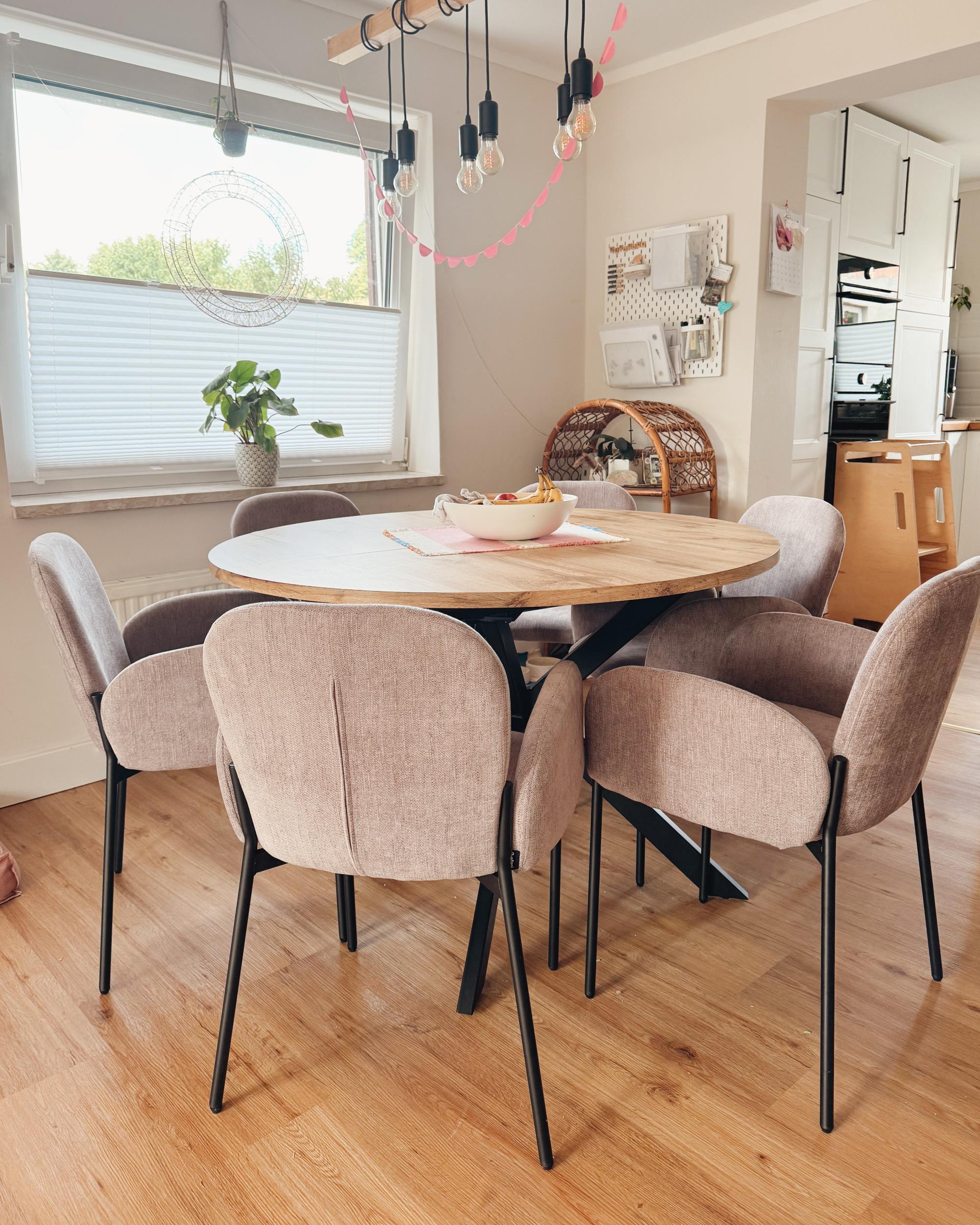 Eettafel uitschuifbaar CARLEA Lichtbruin 120 cm 120/160 cm