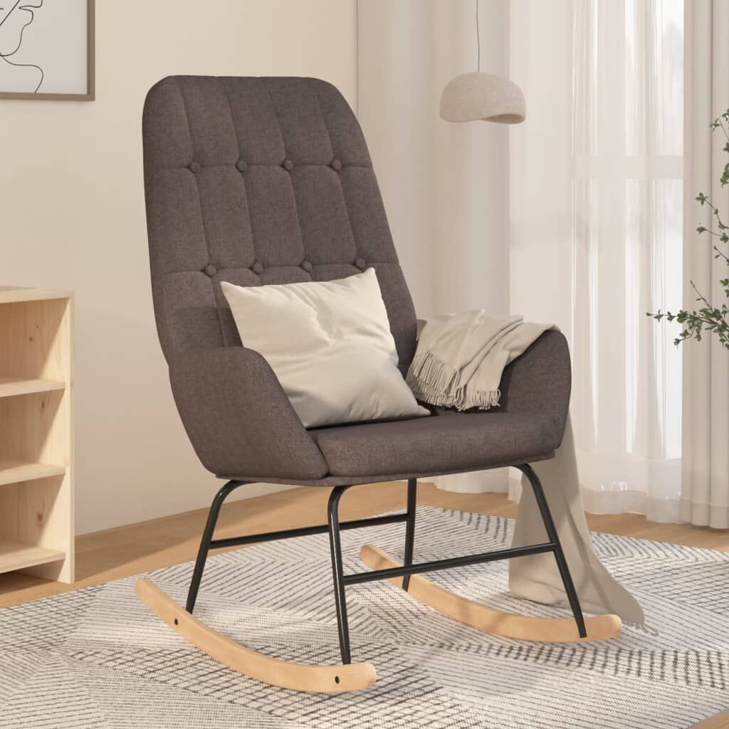vidaXL Schommelstoel, Donkergrijs, Bekleed met Stof