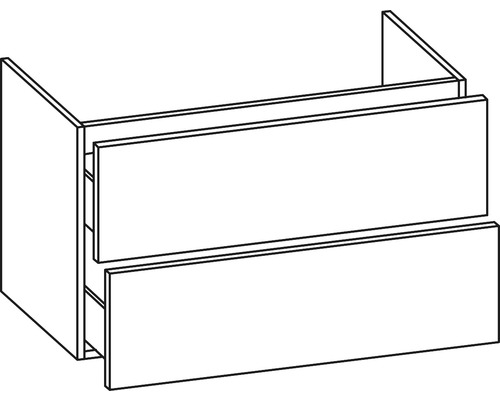 Pelipal Sera 86 cm wastafelmeubel, witte grafietstructuur, horizontaal gedemonteerd