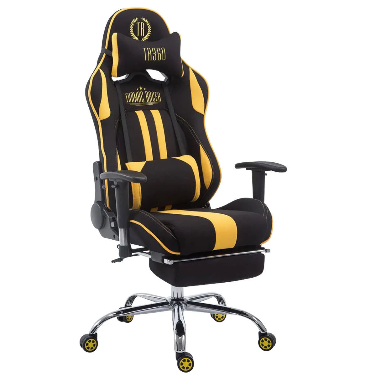 decoshop26 Chaise gamer - Noir/Jaune