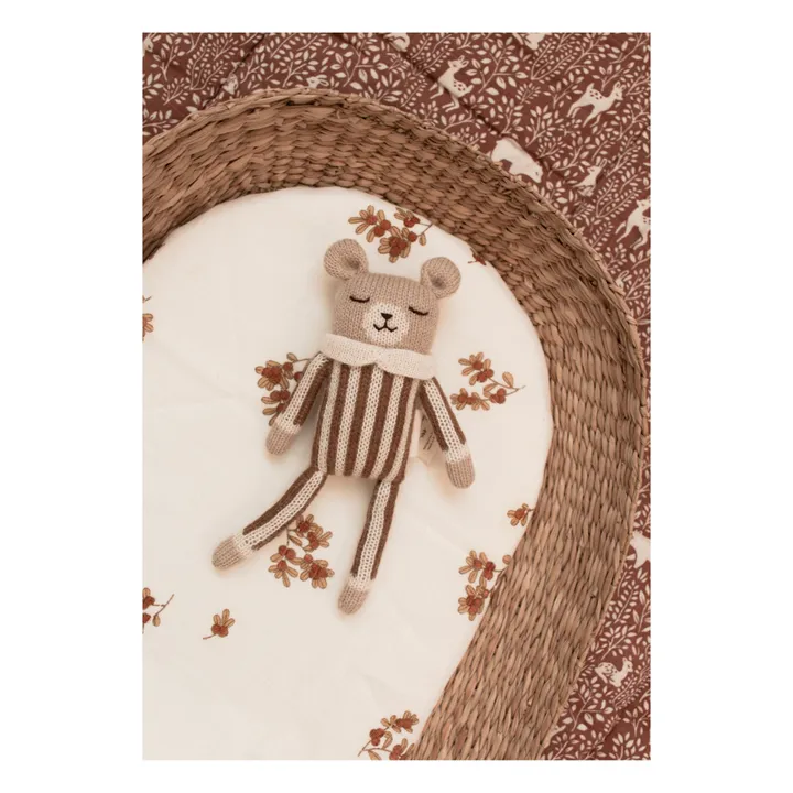 Main Sauvage Doudou Ourson barboteuse rayée | Noisette