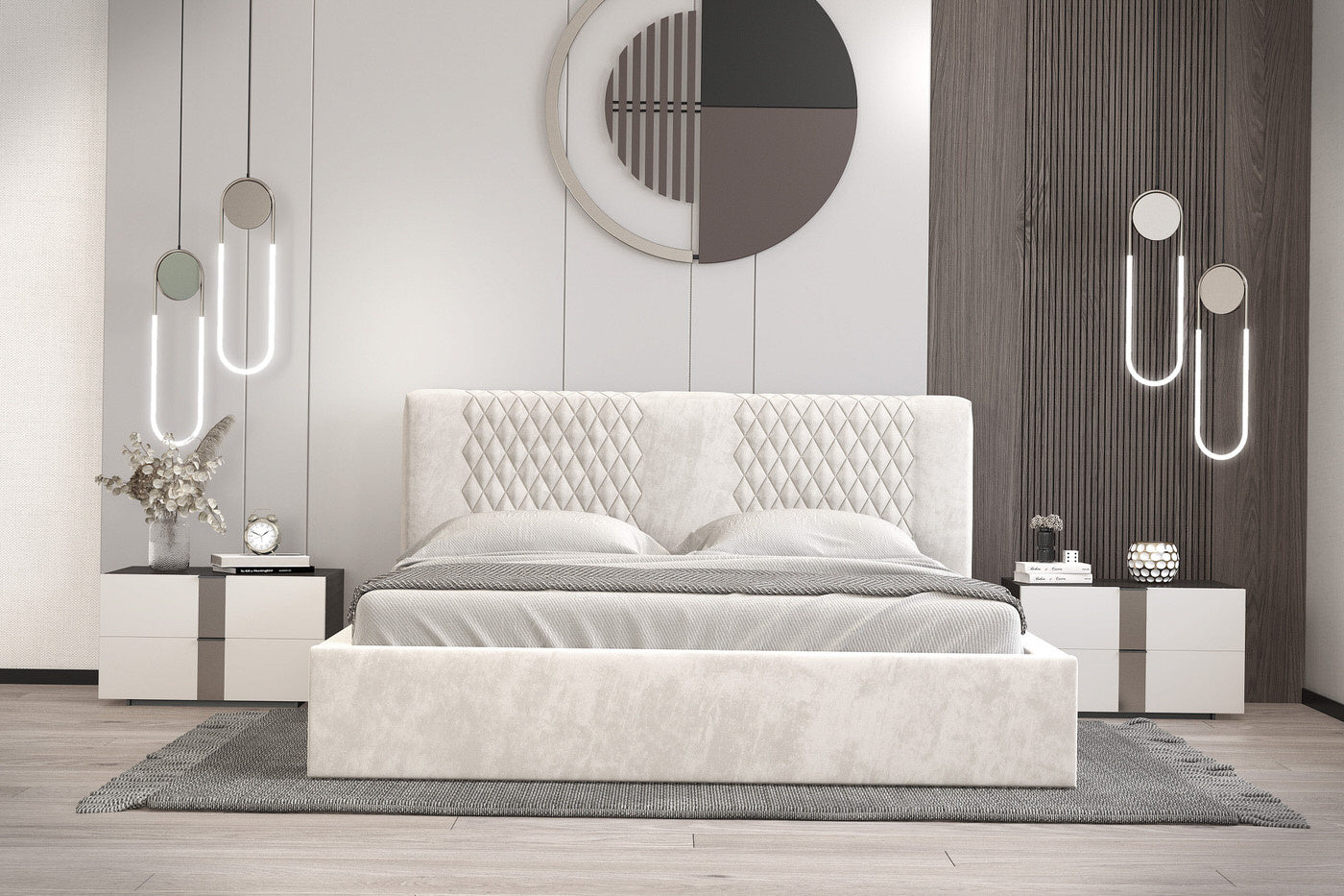 Trae Mobler Montana 160 x 200 cm Gestoffeerd Bed Beige