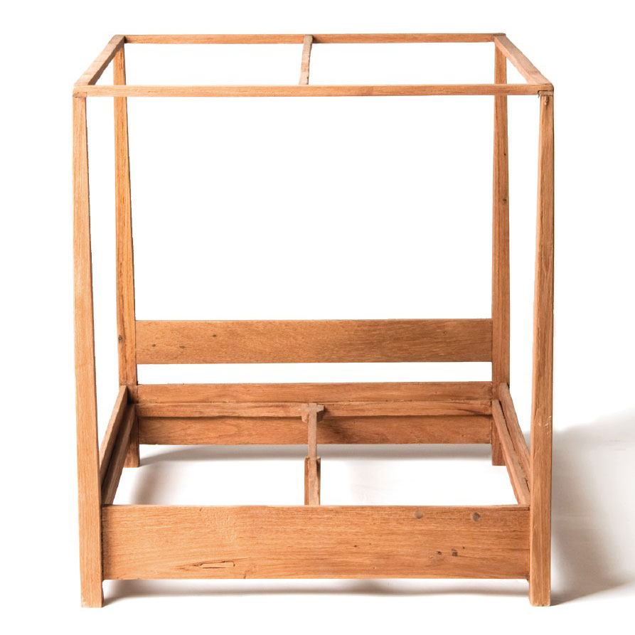 Himmelbett 'Surakarta' aus recyceltem Teak, natur, B 160 cm, L 200 cm von fischer's lagerhaus