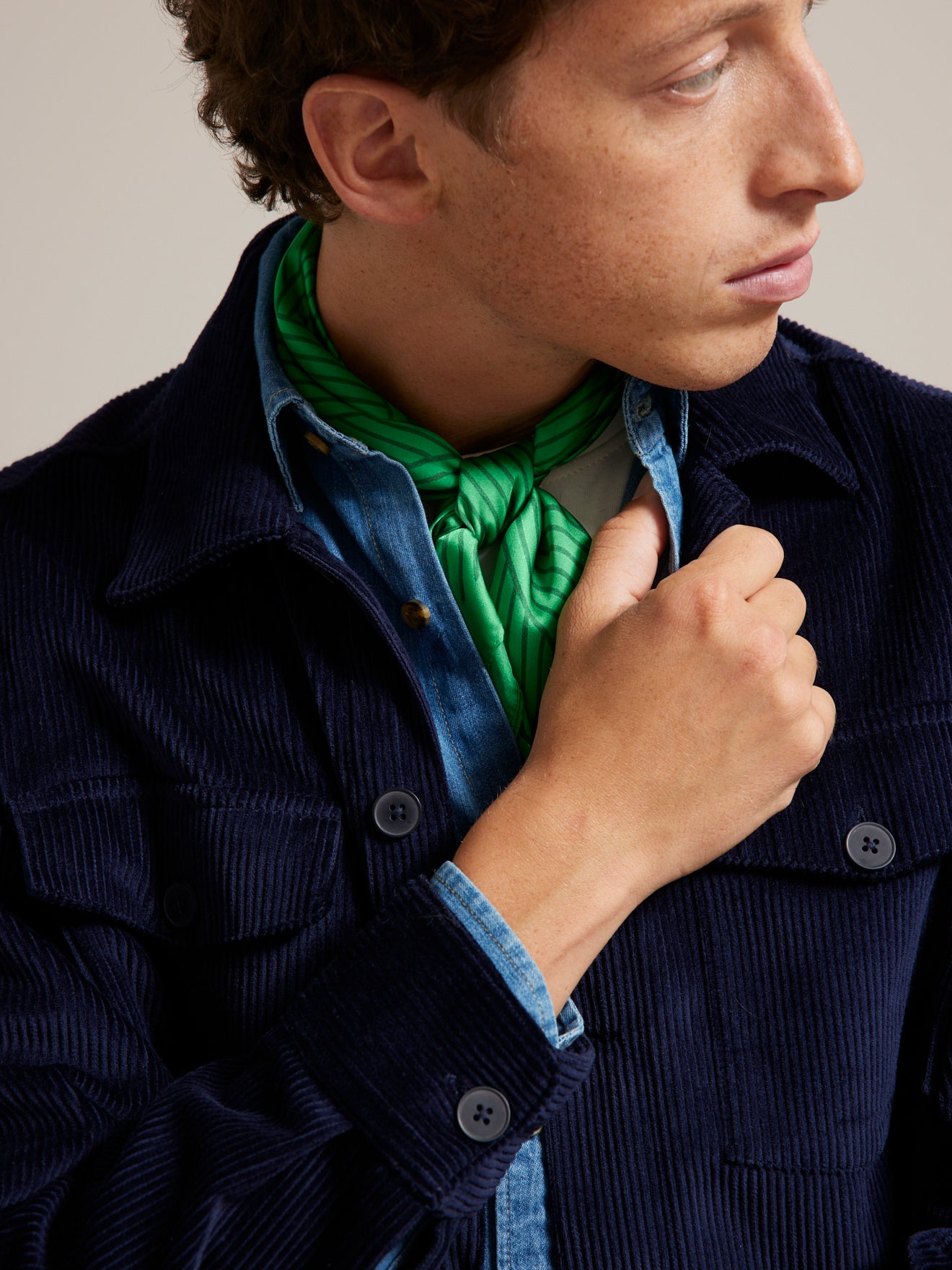 Foulard imprimé géométrique mixte