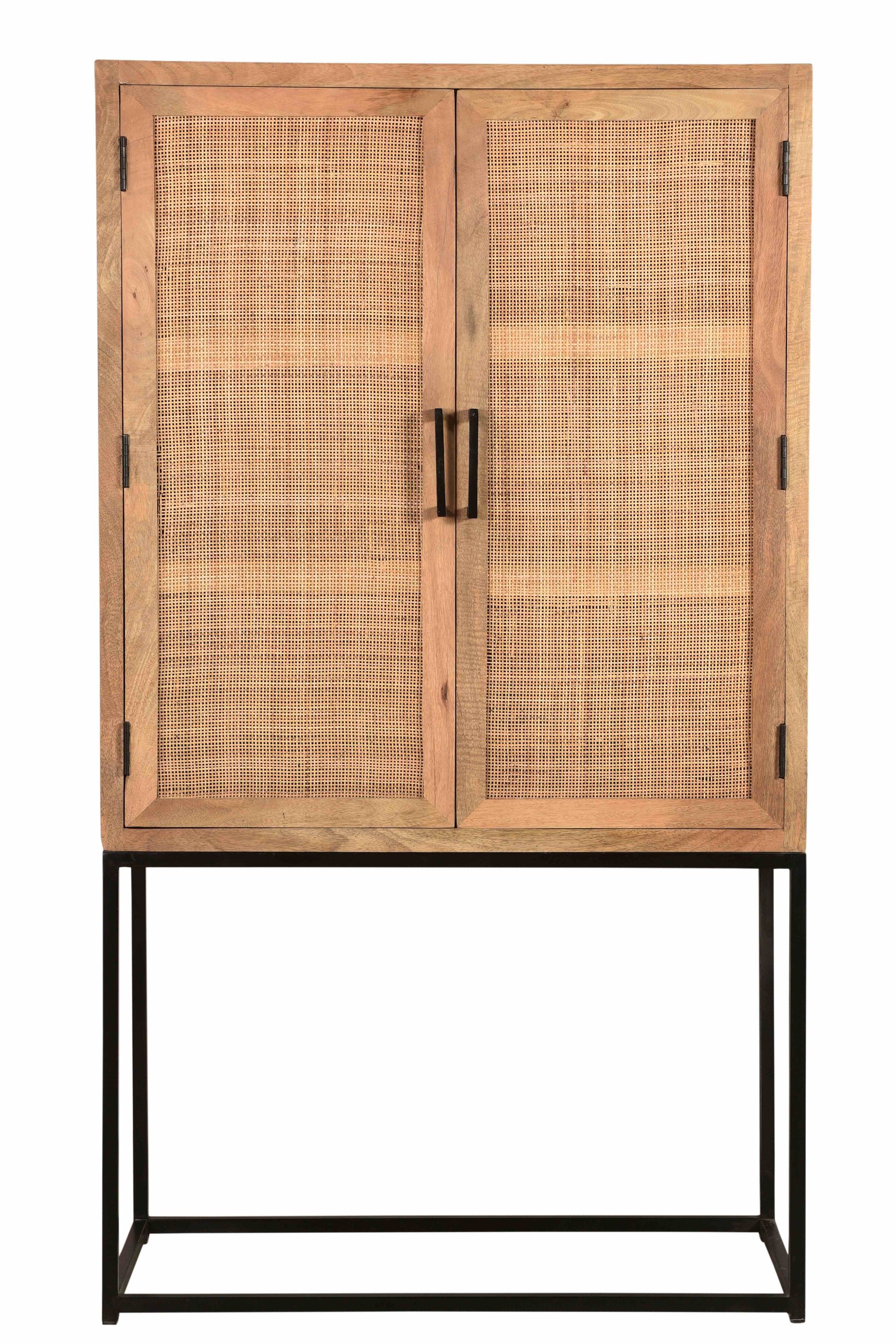 Highboard Cane Mangoholz natur Kommode Sideboard Wohnzimmer Esszimmer Schrank