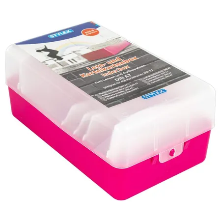Stylex Schreibwaren Lernbox / Karteikasten / A7 / Farbe: pink
