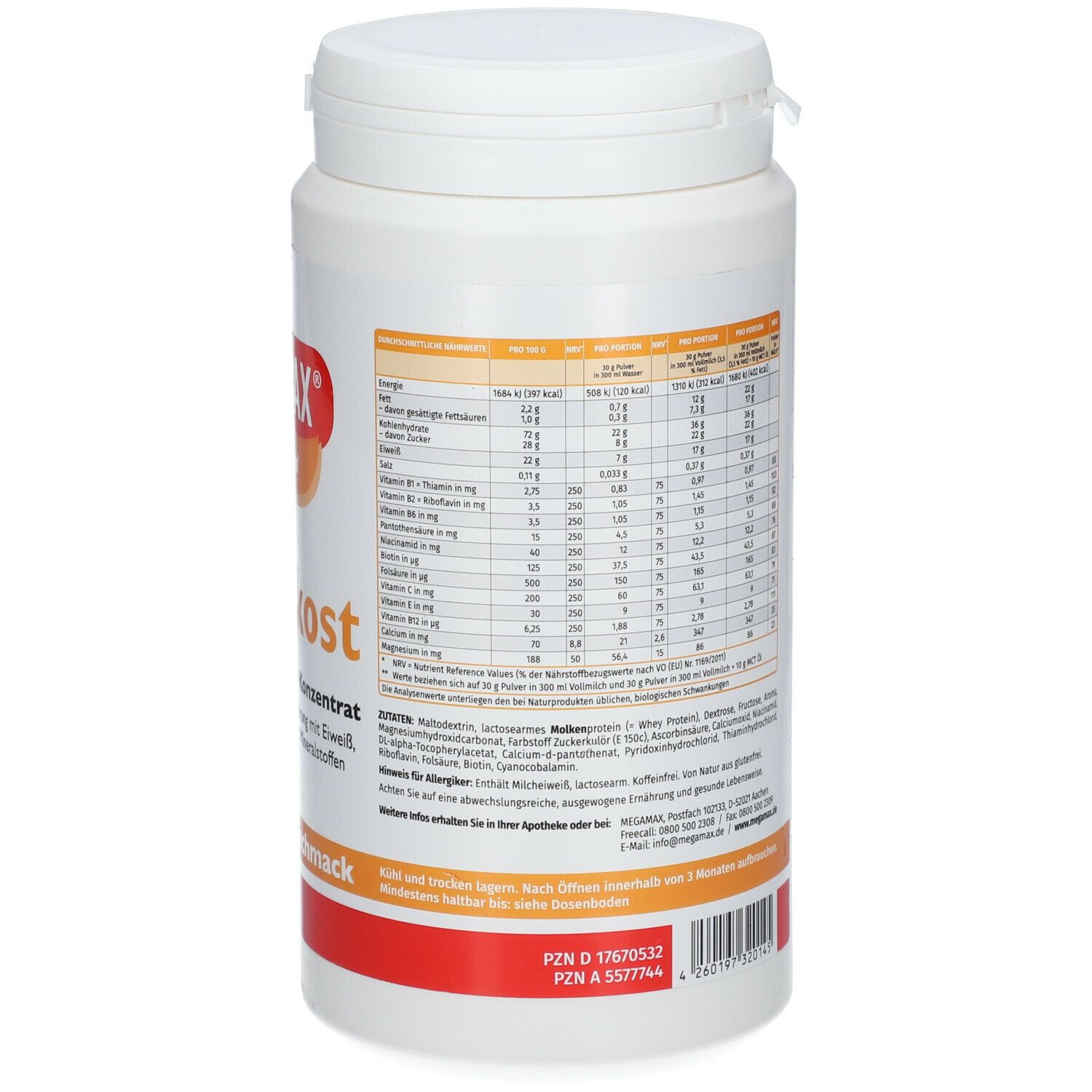 MEGAMAX® Nutrition Aufbaukost Capuccino
