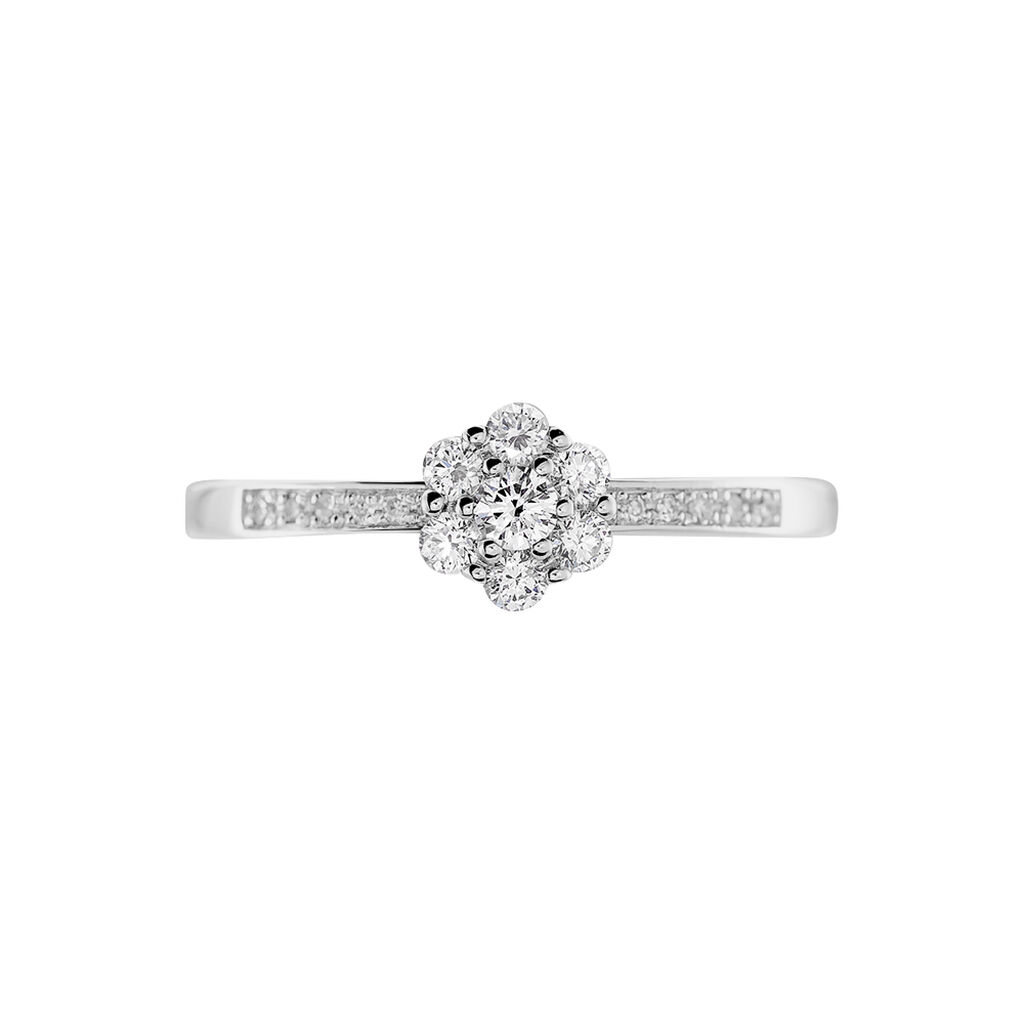 Bague Magnolia Or Blanc Diamant