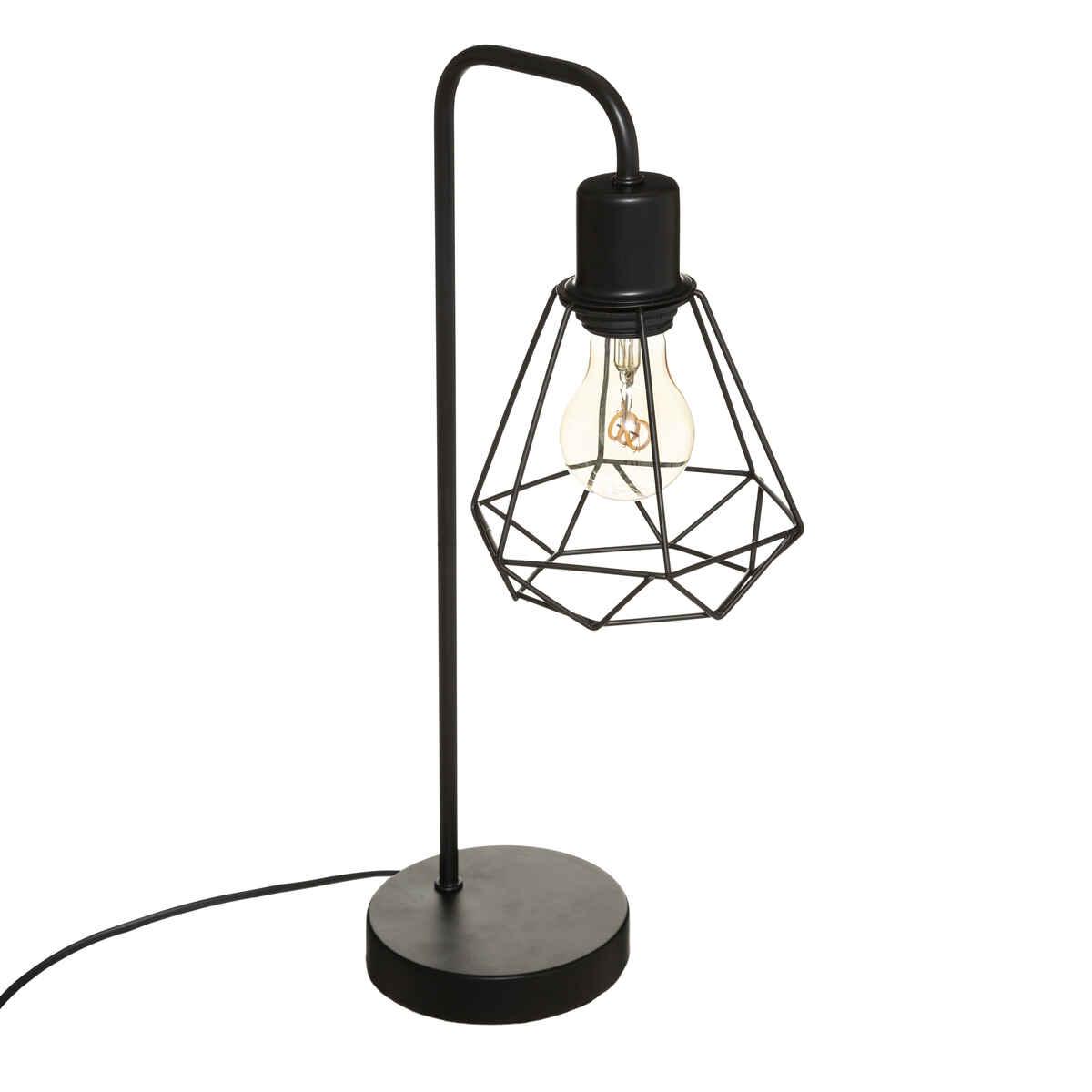 LAMPE DROITE FLAVE NOIR H.46CM